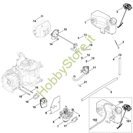 Picture of G - Carburatore, condotto carburante XT-800 (XT800-3090)